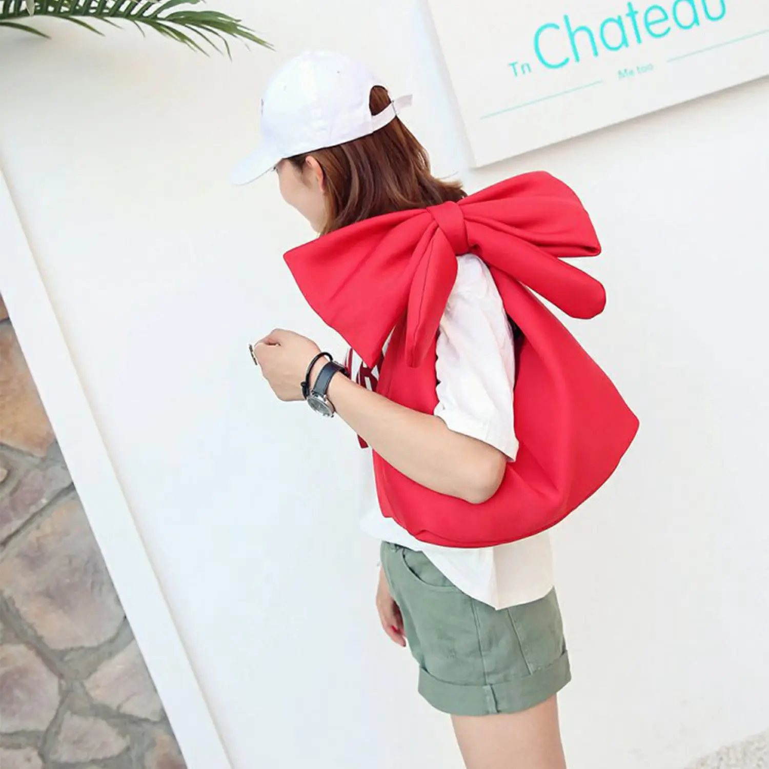 

LJL Women's Handbags Bowknot Purse Lady's Lovely Fashion Messenger Bags Solid Shoulder bolsa Bag