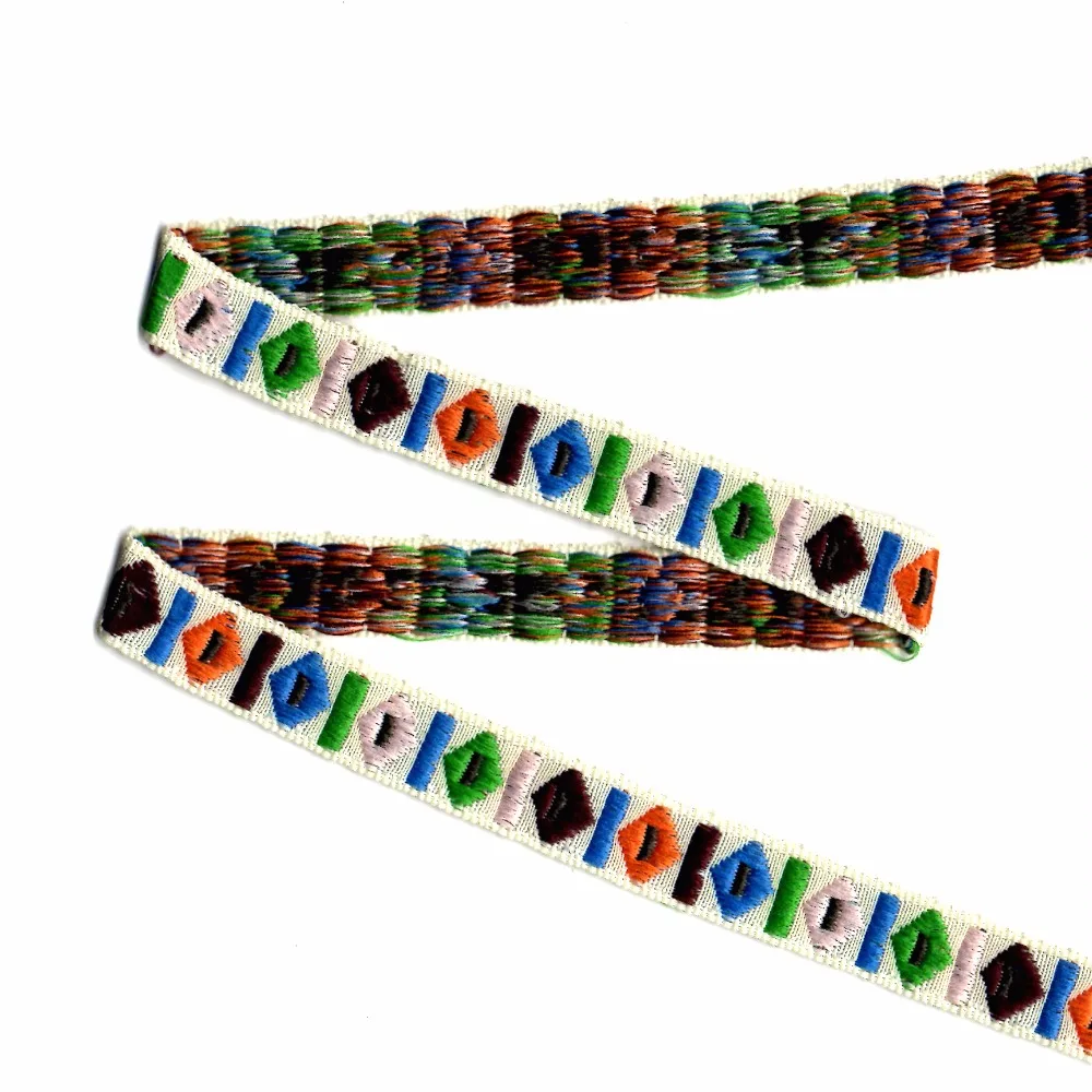 

ZERZEEMOOY 1/2" 13MM 10YARD/ROLLS Colored GeometricJacquard Ribbon QDZD20171117