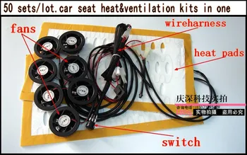 

50 sets/lot,DHL free,7 fans/set,car seat heat&ventilation kits in one with high quality black fans.