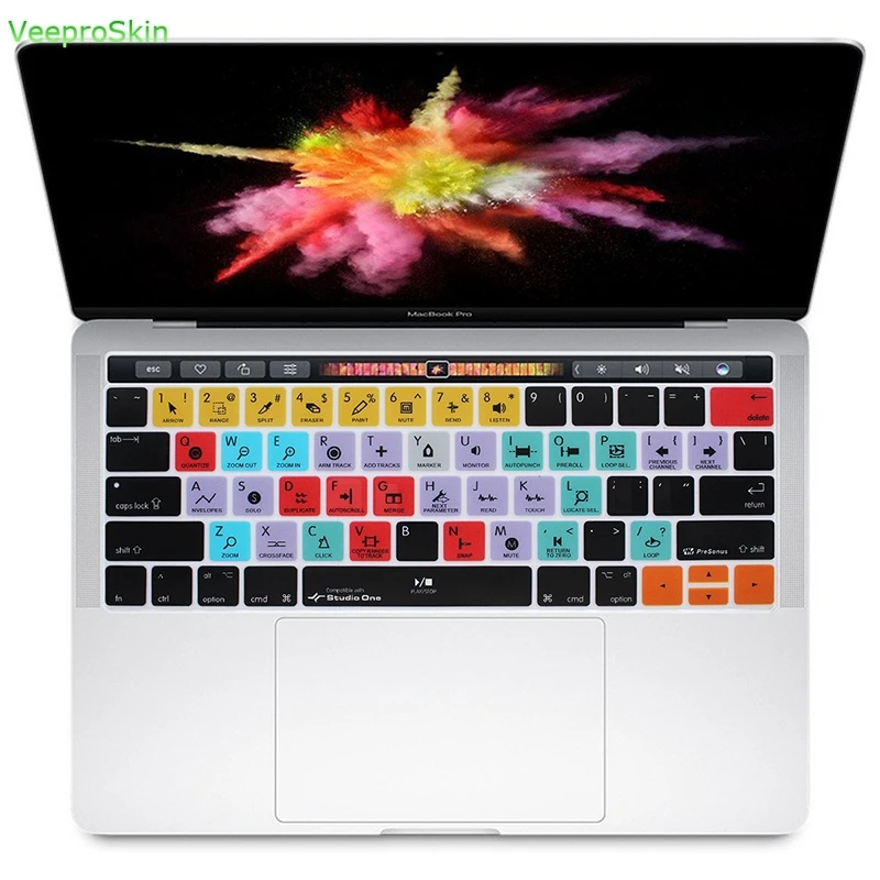 

Studio One Shortcut Hotkey for Macbook Pro 13"15" Touch Bar A1706/A1707/A1989/A1990 Silicone Keyboard Cover Protector Skin
