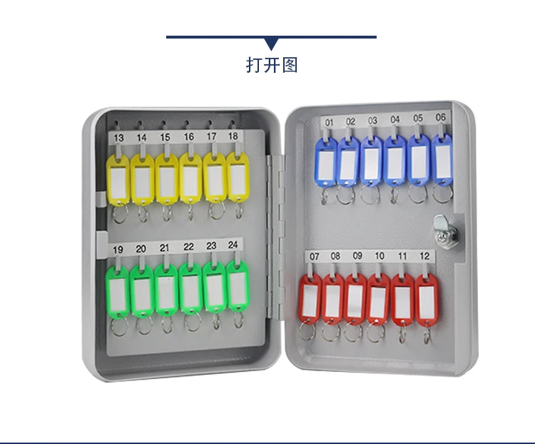 Key Cabinet Lockable Metal Box With 48 /45Tags Wall Mounted Security Key Storage For Property Management Company Home Office