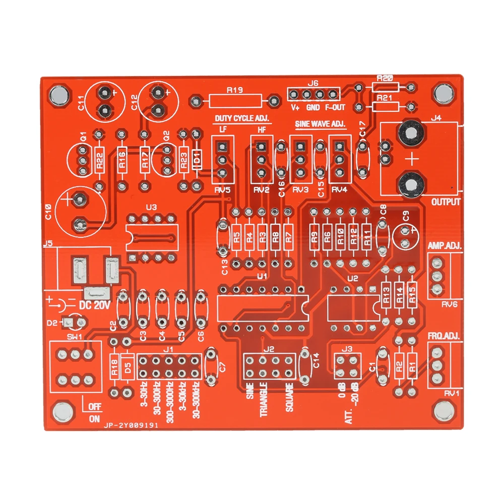 FG8038(ICL8038) Функция генератор сигналов DIY Kit разноцветного квадратного/Треугольники/Синусоидальная волна Выход 3Hz-300 кГц Регулируемая частота амплитуда