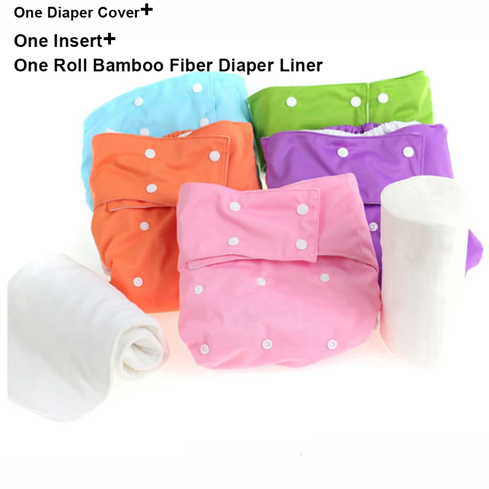 

Adult Diaper Cloth Cover Microfiber Insert Disposable Bamboo Fiber Liner Washable Diapers Nappy Kits Reusable One Size Fits All
