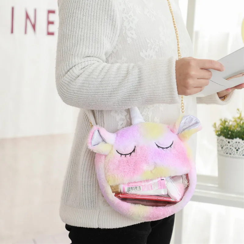 

Lovely Dream Series Unicorn Plush Cosmetic Bag and Crossbody Bag Kawaii Animal Unicorn Toys Children Girl's Birthday Gifts