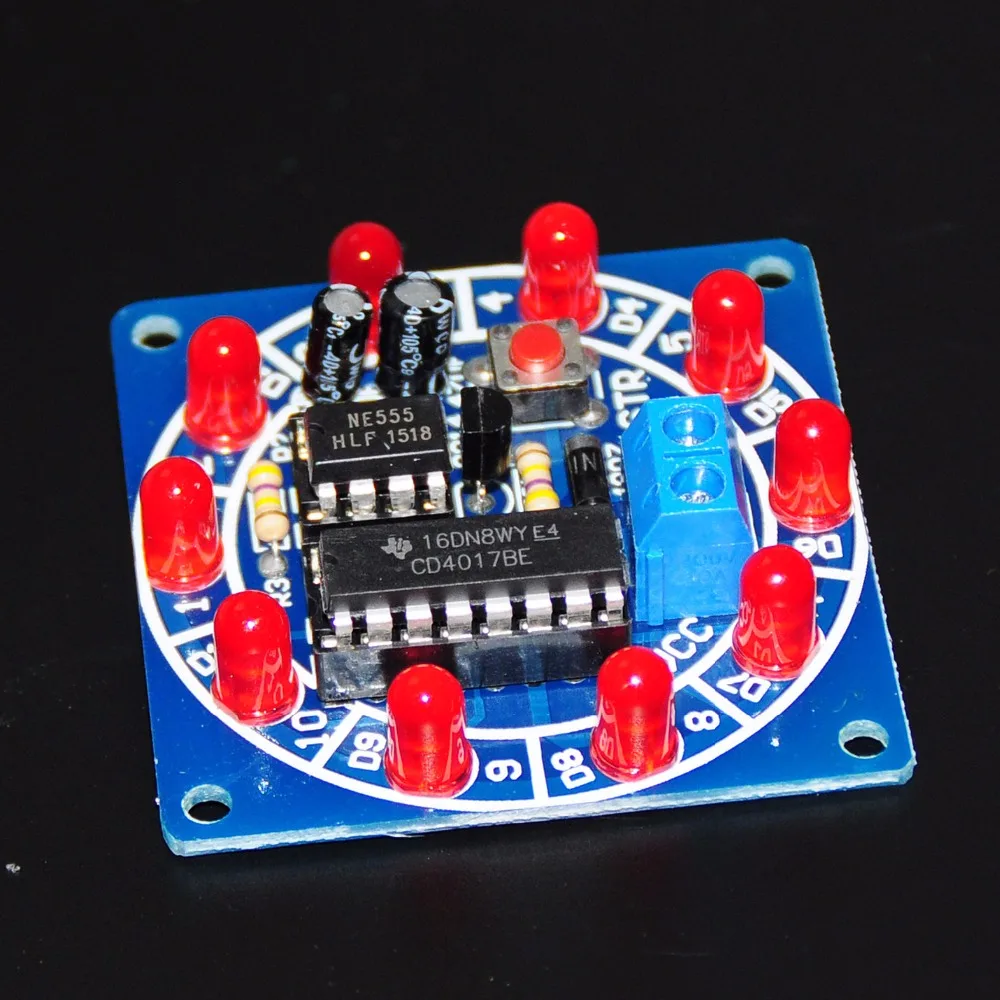 

Wheel Of Fortune NE555 CD4017 Electronic DIY Integrated Circuits Bricolaje Electronica Production Lucky Rotary Components 3.5-6V