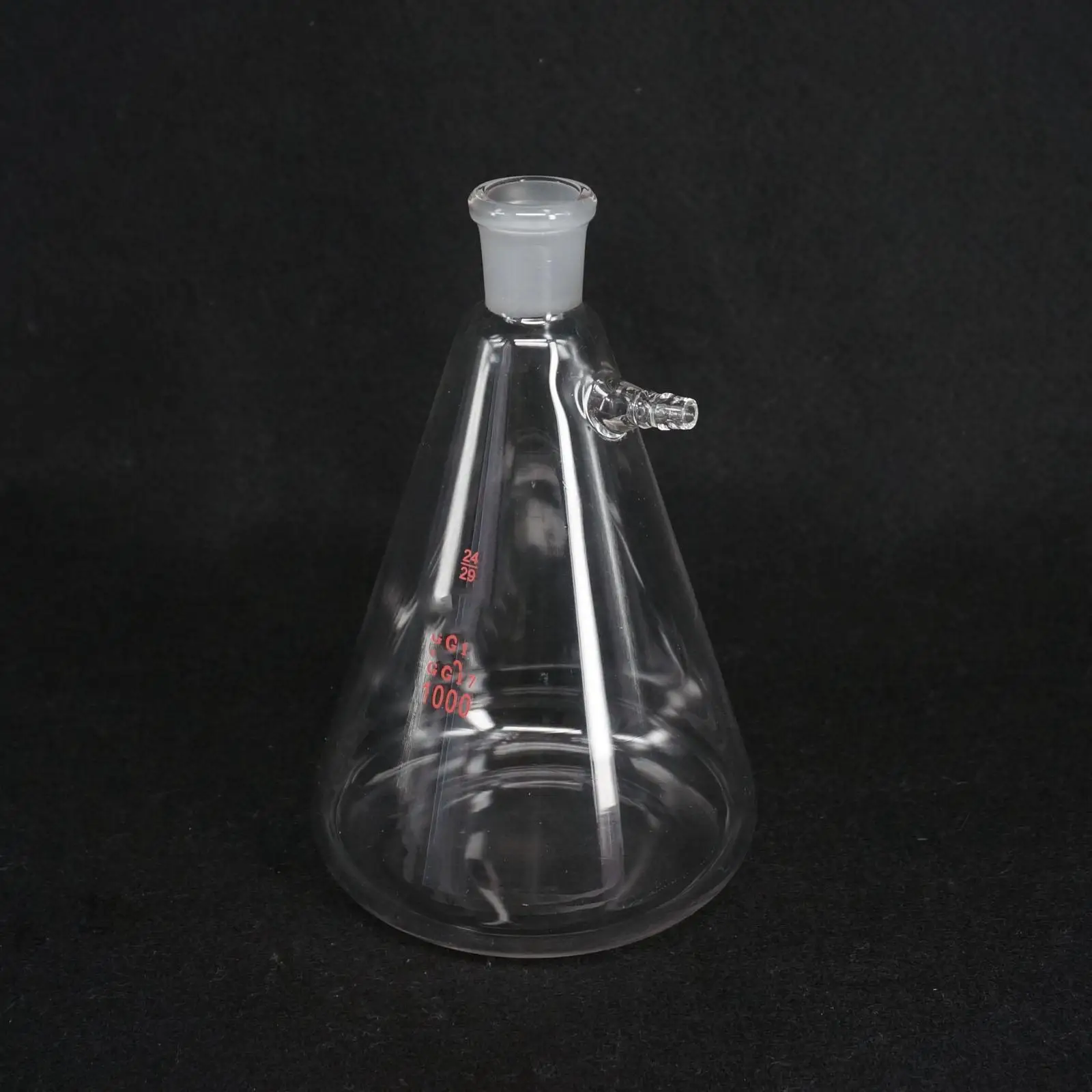 1000ml 24/29 Ground Joint Conical Filter Flask with Side Arm Lab
