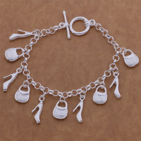 

AH052 925 wholesale silver bracelet, 925 sterling silver fashion jewelry High-heeled shoes lock to /bgaajxha atrajkya