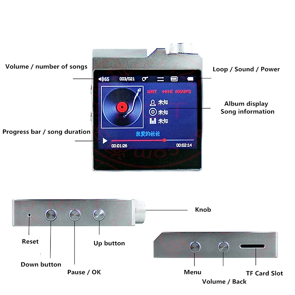 100% New 2.31 inch DIY QNGEE X2 MP3 Bluetooth 4.1