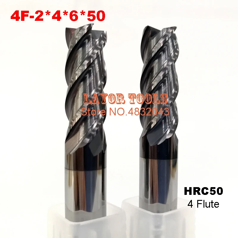 4f 2.0*4*6*50 hrc50 твердосплавные концевые фрезы карбидная квадратная плоскостная