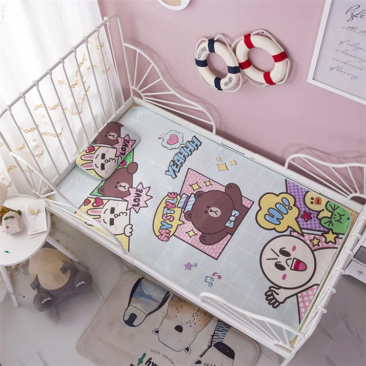 Детский матрас для детского сада, милый рисунок hello kitty, Широкоформатная детская кровать, Шелковый матрас, комплект, 1 шт., простыня, комплект, подушка