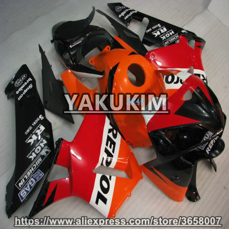 YAKUKIM ABS комплекты обтекателей для Honda CBR600RR F5 05-06 год 2005 2006 обтекатели мотоцикла