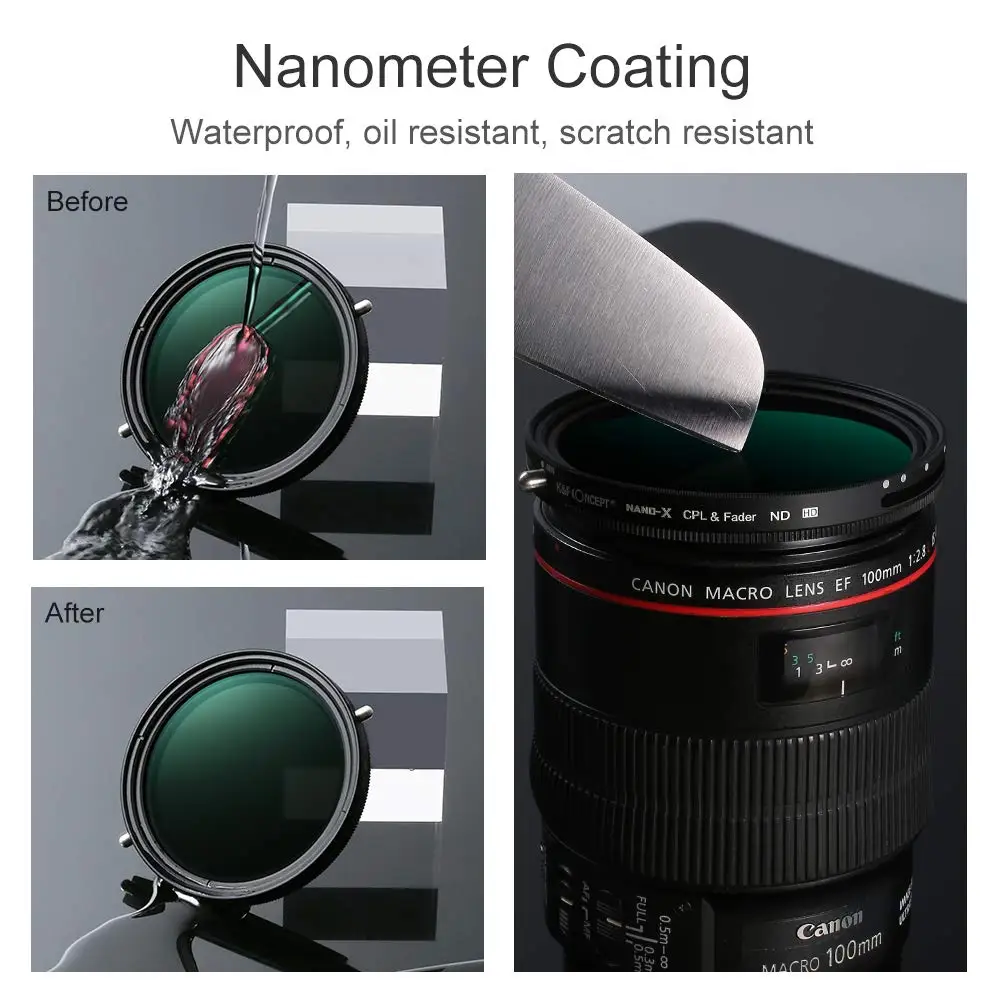 K&F Concept  ND2-ND32 67mm 77mm 82mm Variable