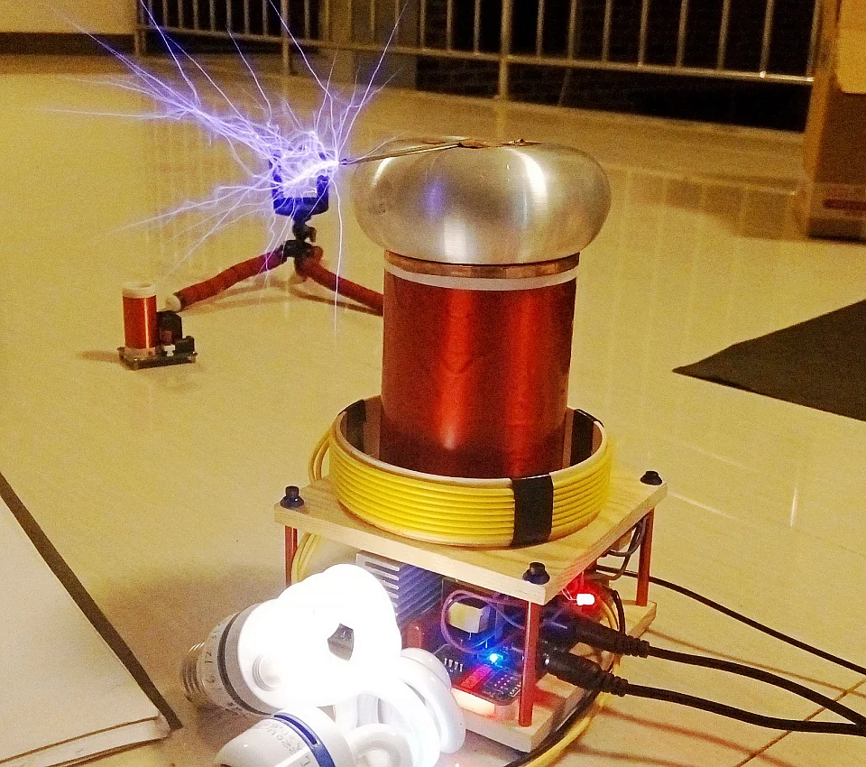 Mini Tiny SSTC tesla coil Assembled support MIDI Music arc extinguishing Lightning spark generator