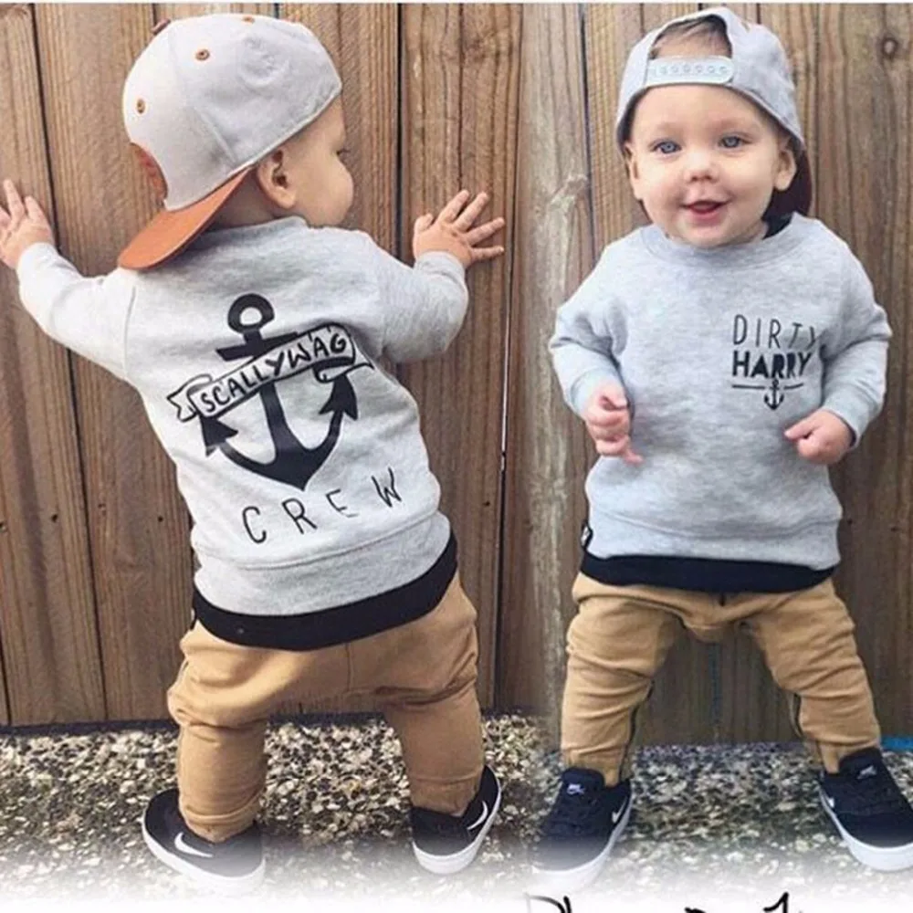 Toddler Baby Infant newborn boy girl sweatshirt set autumn outfits