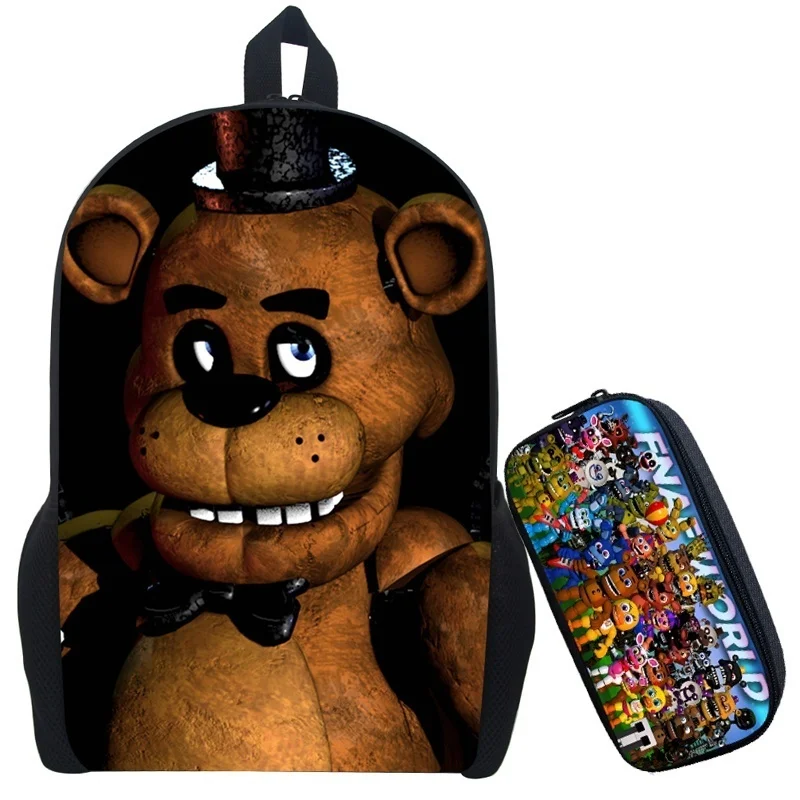 Рюкзак Five Nights At Freddy Детский рюкзак для мальчиков и девочек рюкзак с рисунком аниме Five Nights At Freddy - Цвет: Черный