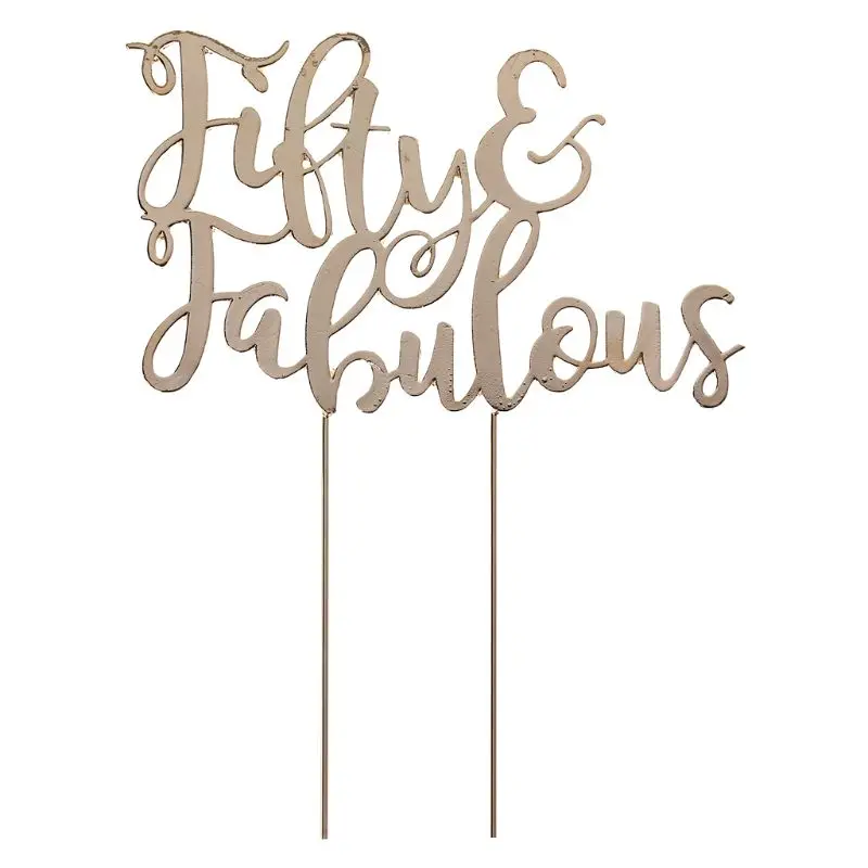 Gold Glitter 40 Forty Fabulous Cake Topper Sign 40th Birthday