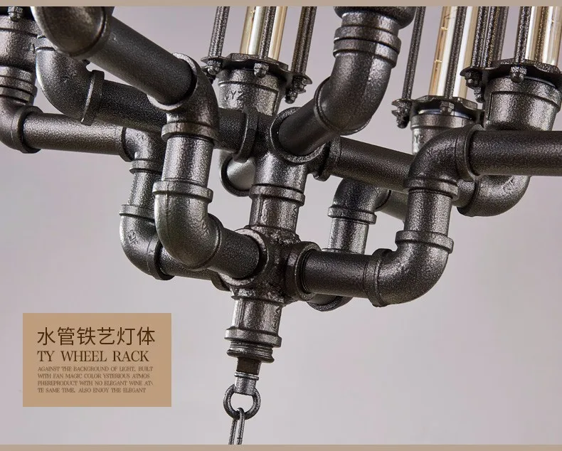 Лофт Декор железная водопроводная лампа Эдисона подвесной светильник винтажный промышленный светильник ing для столовой Бар подвесной светильник