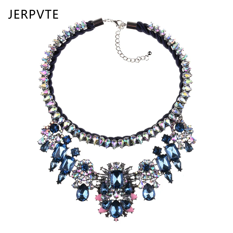 JERPVT новые женские модные роскошные свадебные украшения хрустальное ожерелье для женщин со стразами эффектное ожерелье s