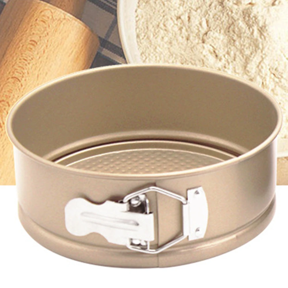 

Easy Clean Tool DIY Cake Mold Non Stick Kitchen Removable Bottom Safe Gold Round Shape Honeycomb Baking Tin Metal Practical