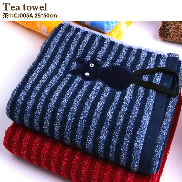 Hot sale Kitchen Towel Dish Cleaning Cloth Cloth Home Kitchen Tea Towels Simple collision color 100% cotton Cat painting towel
