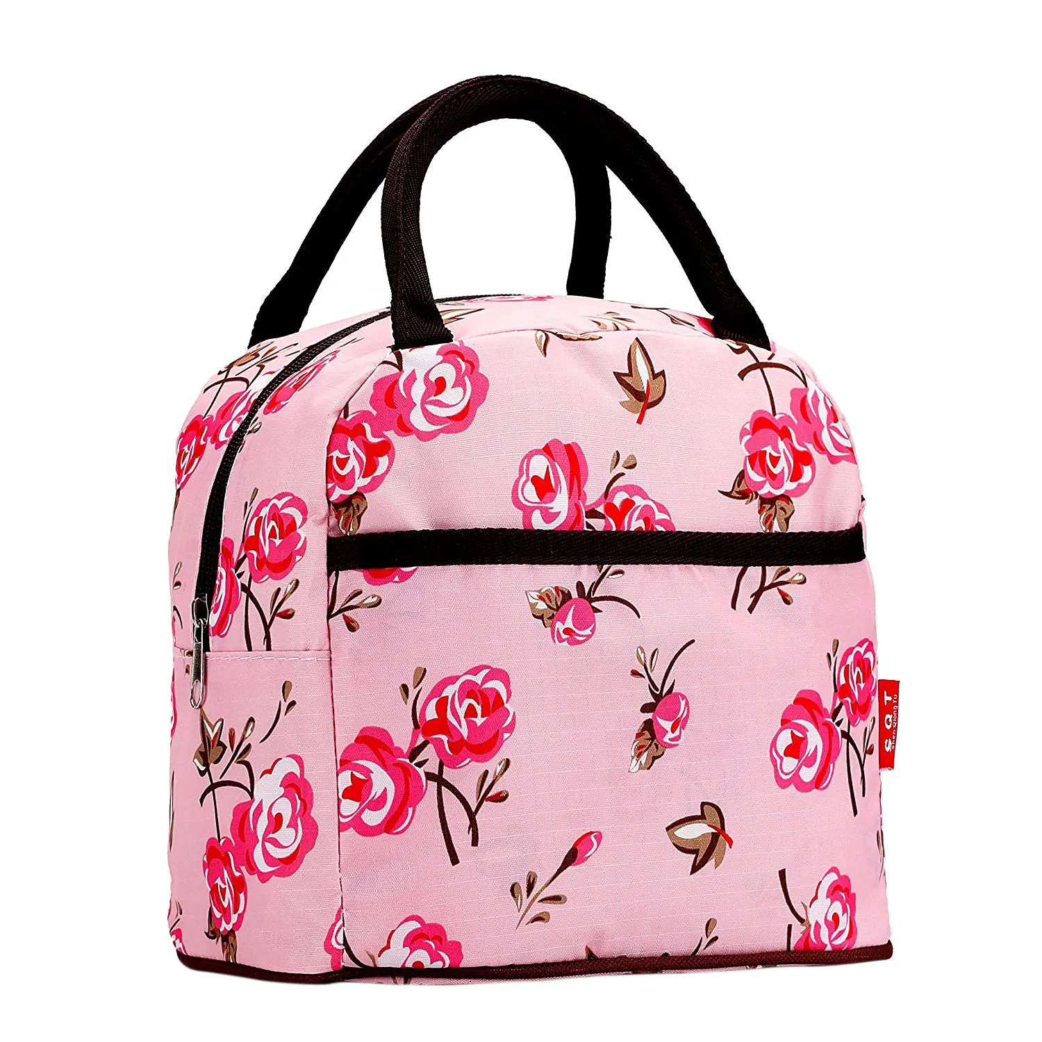ABDB розовый стиль полиэстер Ланч-бокс посылка магазин сумка кошелек для женщин девушек - Цвет: Pink