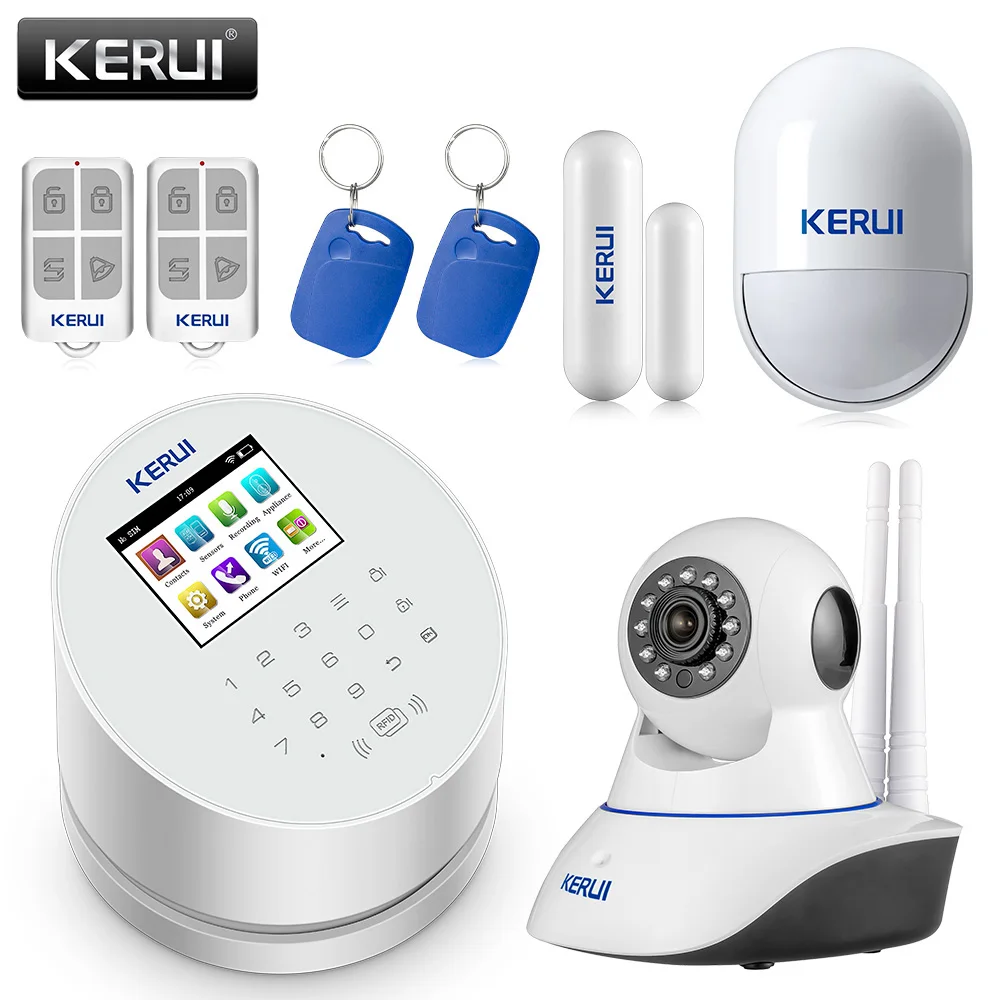KERUI W2 WiFi/GSM/PSTN безопасность дома умный жилой Alarme наборы 2 4 дюймов TFT цветной дисплей