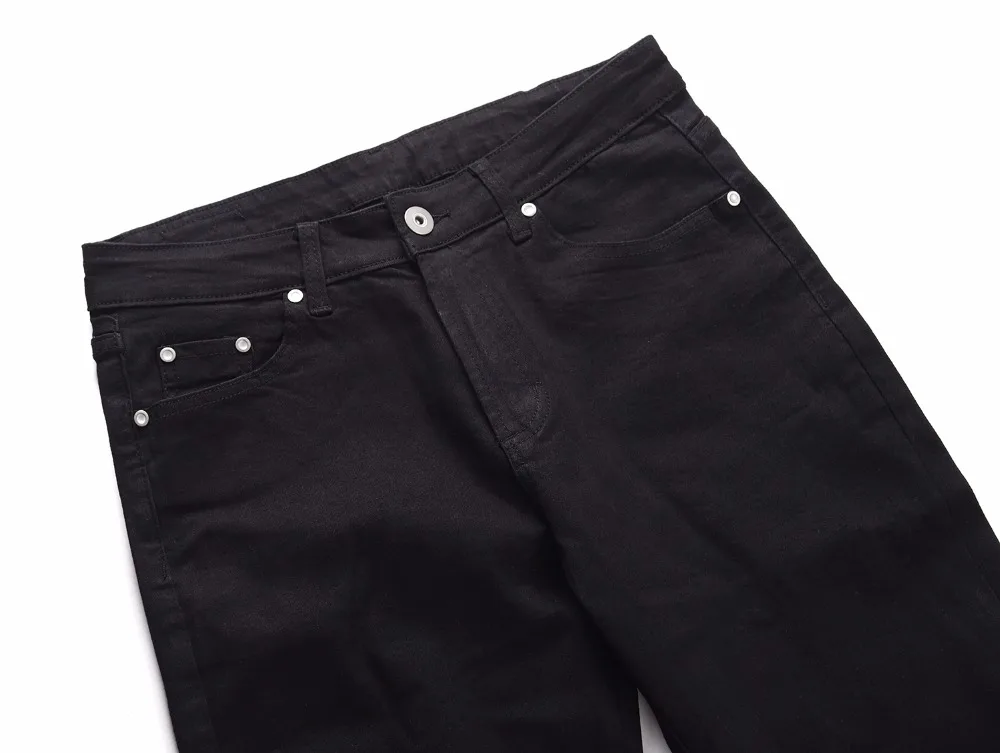 QoolXCWear Для мужчин потертой джинсы черные джинсовые рваные штаны Тонкий Тощий Fit Брюки, Для мужчин s узкие отверстия молнии зауженные джинсы