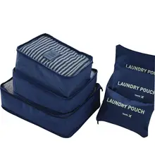 6 шт. сумка для путешествий сумки-органайзеры кубики система багажная сумка для длительных путешествий упаковочные органайзеры хранение одежды с мешком для стирки