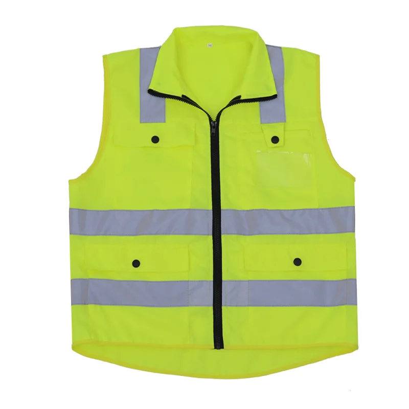 Hivisi жилет безопасности высокая видимость Светоотражающая полоса флуоресцентный желтый Спецодежда Жилет Мульти карманы Открытый безопасности рабочие Топы