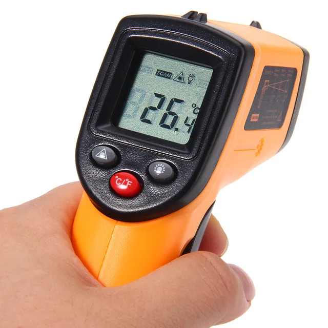 

New IR Infrared Thermometer Digital Temperature Meter -50~380C -58~1652F Pyrometer 0.1~1EM Celsius Termometro Infravermelho
