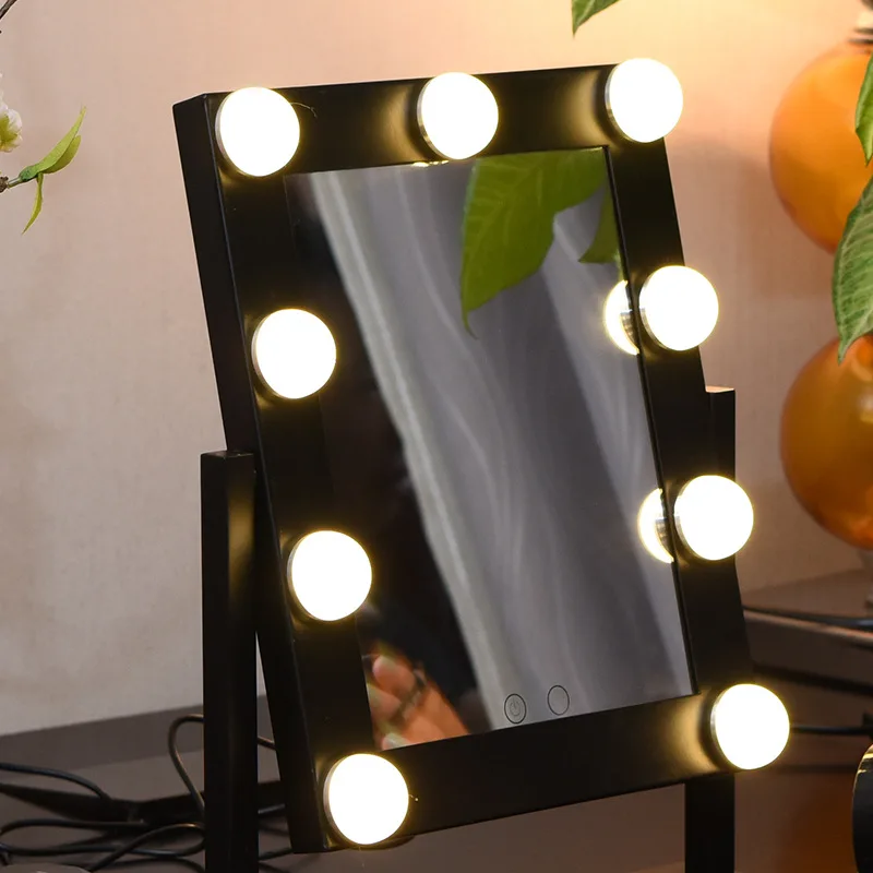 Hollywood Makeup Vanity Mirror With Light Large Lighted Make Up Touch Screen Table Stand Cosmetic Led Bulbs|Зеркала для макияжа| |