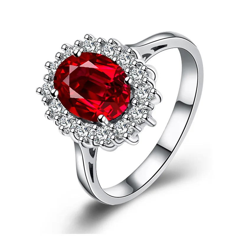 YY jewelry bands 2017 NEW Oval luxury Ruby ring party & wedding 925