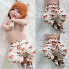 Fashion Baby Boys Girls Cotton Animal Printed Fox Bottom Trousers Harem Pants Leggings
