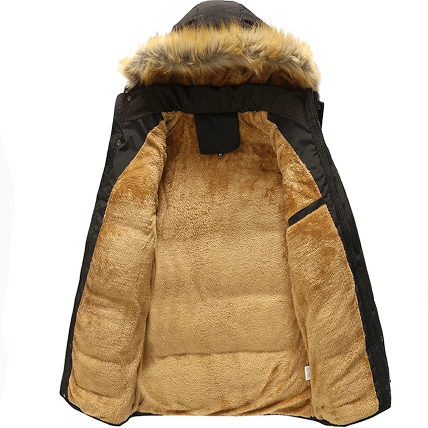 Зимние мужские куртки из плотного флиса 5XL с меховым воротником и капюшоном, мужские пальто, повседневная верхняя мужская куртка, ветрозащитная SA390