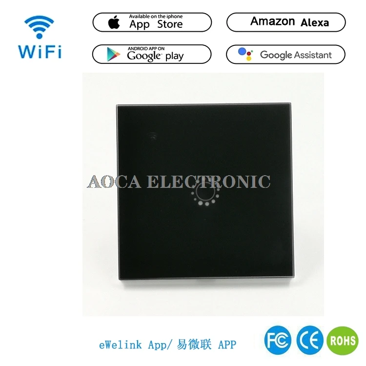 

1/2/3 Gang Wi-Fi RF Smart Switch Wall Light Panel Wireless Intelligence Timing&Remote Control APP Work with Alexa Google Home