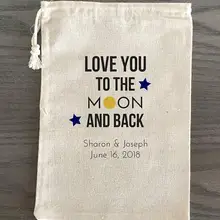 Пользовательские Love You To The Moon Свадьба Первая помощь похмелье комплект ювелирных изделий пользу муслин Сумки Девичник сувениры