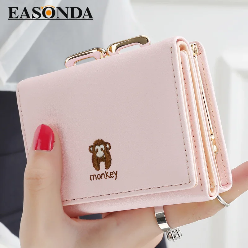 

Brand Women Wallet Small Purse Solid Leather Ladies WalletS Simple HASP 5 Color Availabie Card Holder Coin Womens Wallet Bags