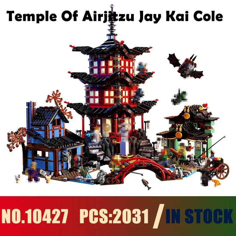 

Models building toy 10427 2031PCS Temple Of Airjitzu Jay Kai Cole Building Blocks Compatible with lego Ninja 70751 toy & hobbies