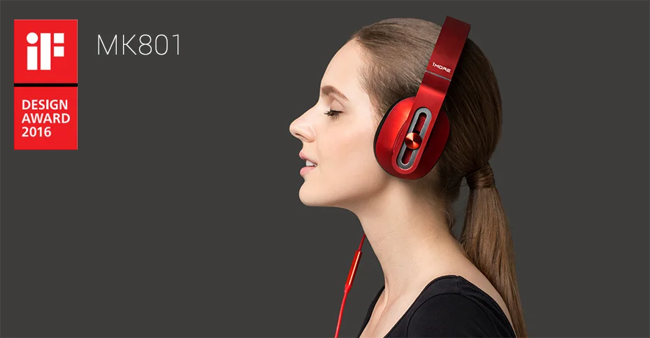 אוזניות חוטיות - 1MORE MK801 Over Ear - מתאים לאייפון / אנדרואיד - בצבעי שחור/אדום - ב- 57.99$ ! 2 x01