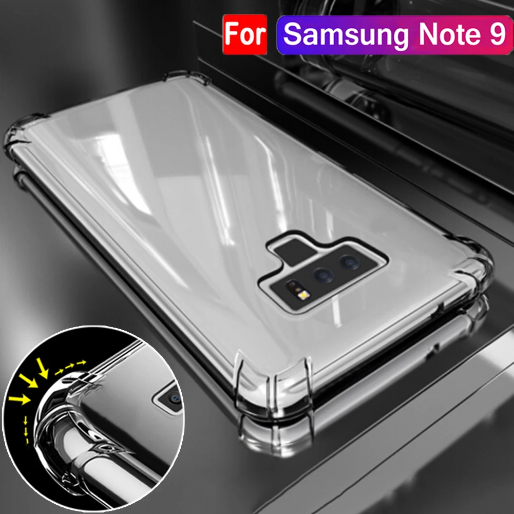 Note 9 силиконовый чехол Гибридный глянцевый прозрачный воздушный противоударный