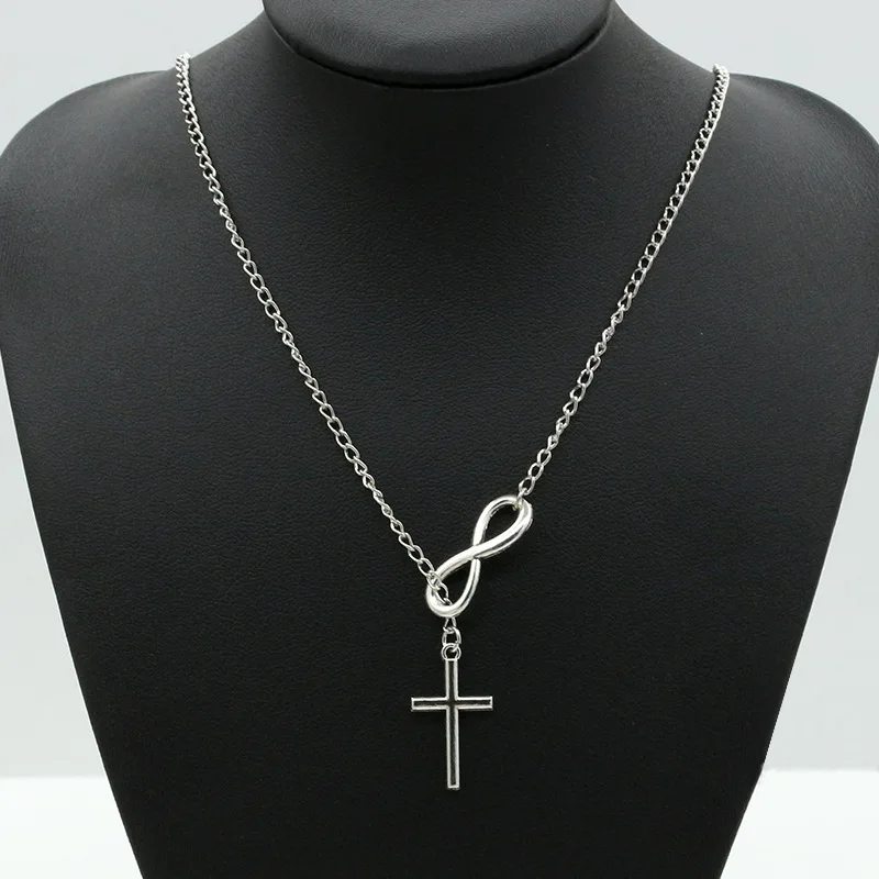 Unique Selling Personalized Fashion Jewelry Trade 8 Bit Extreme Simplicity Luck Cross Pendant Necklace Female Best Friends Heart