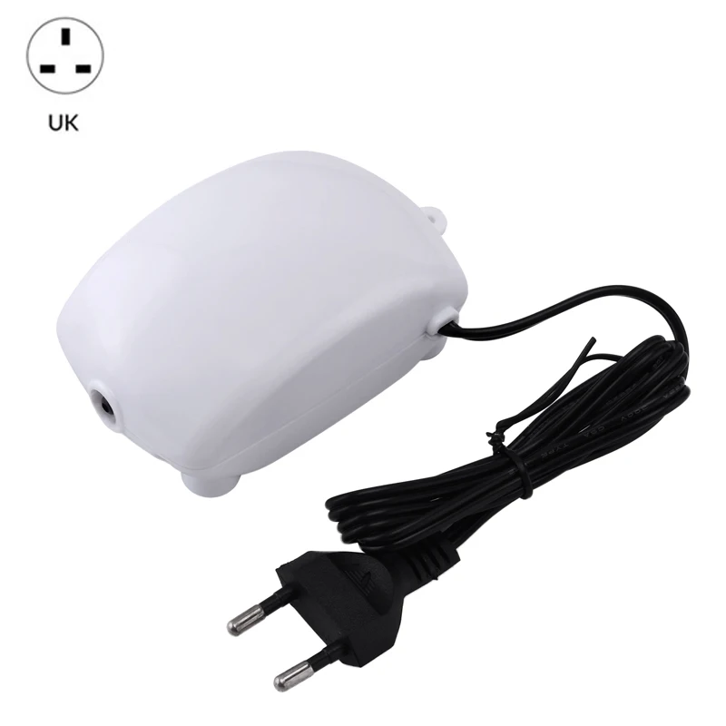 UK Plug OBQ тихий аквариум компрессор воздушного насоса для аквариума США Австралия ЕС ВБ вилка 2,5 Вт пластик+ смола+ металл оксигенор Pesca Энергосбережение - Цвет: UK Plug