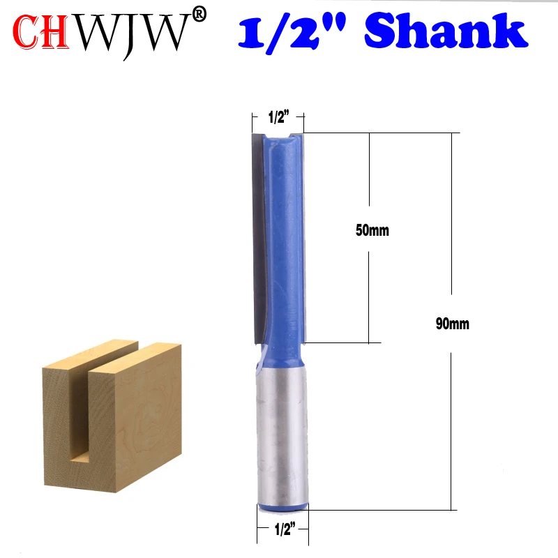 

1PC 1/2" Shank Straight Router Bit - 1/2" Dia. X 2" Length - CHWJW 14150