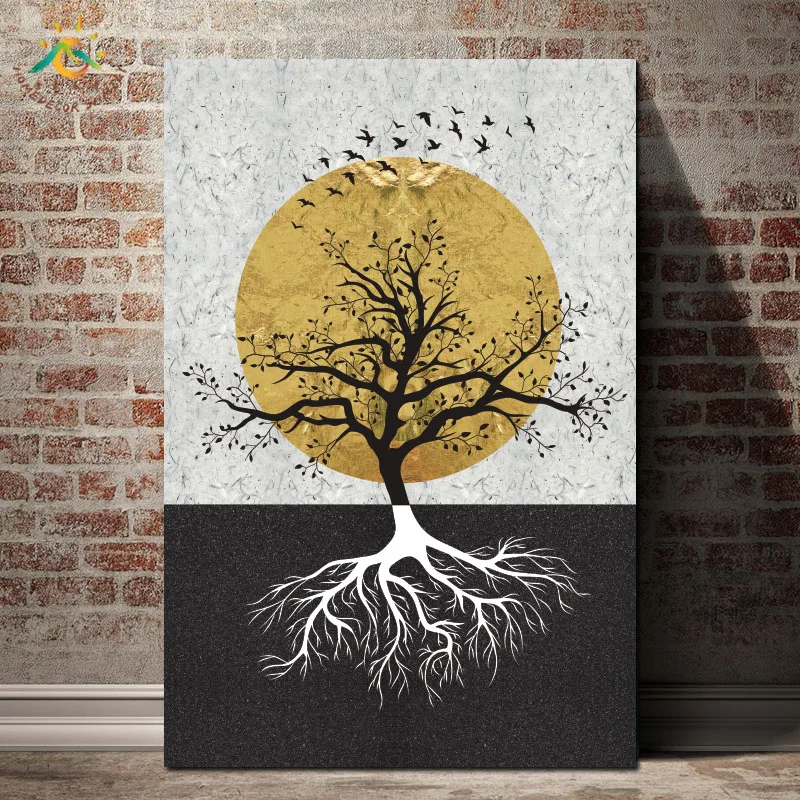 

Abstract Money Tree Landscape Wall Art Poster and Print Canvas Painting Decorative Picture Scroll Canvas Painting Pop Prints