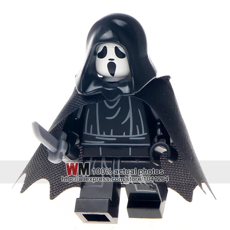 

Singel Sale Scream Killer Halloween Costume Mask The Horror Theme Movie Building Blocks Children Gift Toys