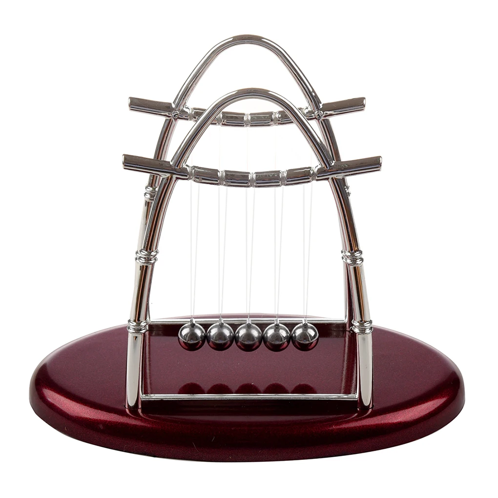 Us 7 86 38 Off Swing Physics Science Energy Conservation Balance Ball Cradle Desk Decor Office Wave Motion Pendulum Toy In Figurines Miniatures