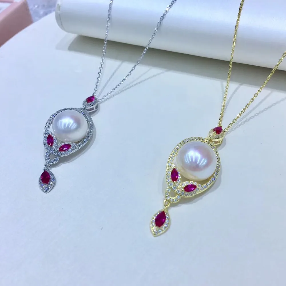 

Summer Jewelry 925 Silver Necklace Chain with Pendant Findings Component Jewelry Parts Fittings for Pearls Corals Jades Stones