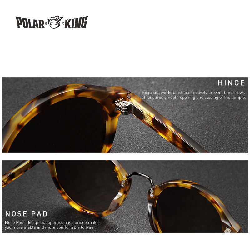 POLARKING Марка Vintage Круглые Поляризованные Мужские Солнцезащитные Очки Для