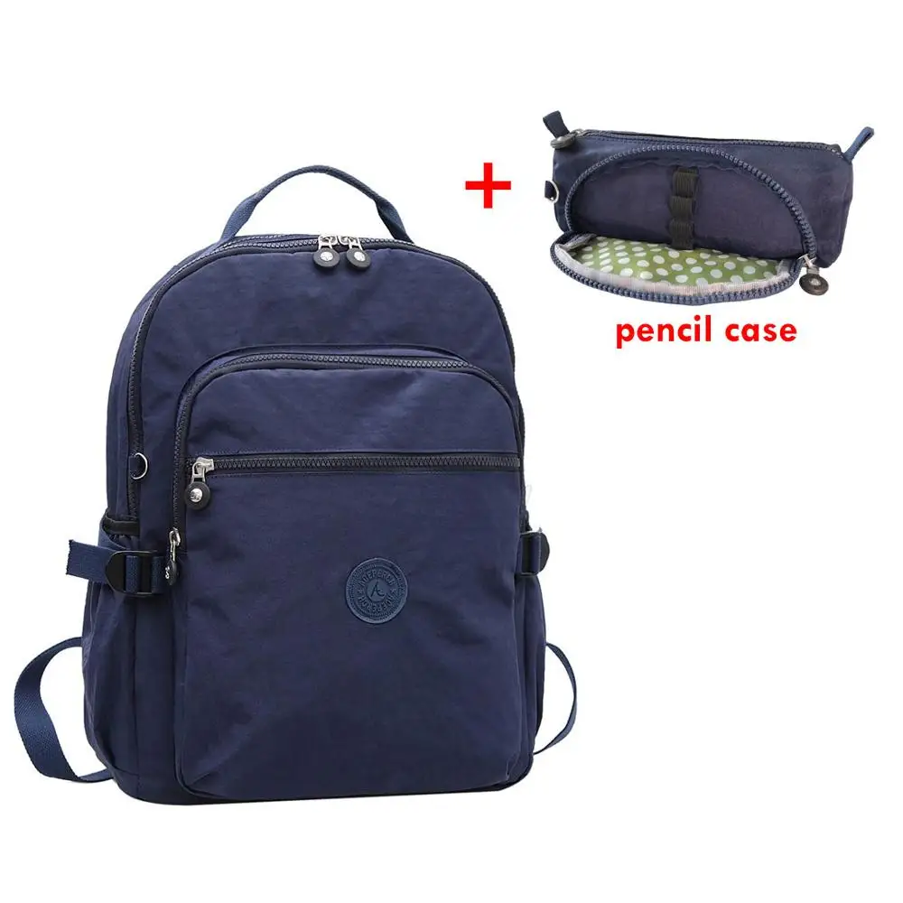 2 pieces Blue ACEPERCH Повседневный школьный рюкзак для подростков Mochila Escolar дорожные школьные сумки рюкзак для ноутбука с брелок "Обезьяна" - Цвет: 2 pieces Blue