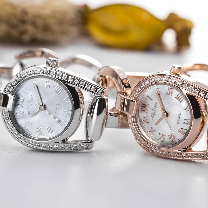 Женские кварцевые часы Melissa Bangle японские с перламутром изысканные модные